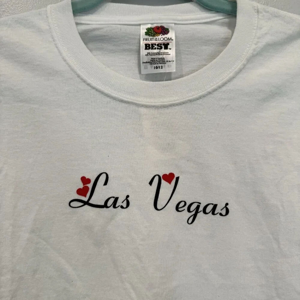 NWT Las Vegas Graphic T-Shirt Heart Fruit of the Loom Travel Kids Unisex 10-12
